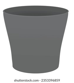 Grey flower pot. vector illustration