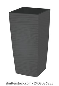 Grey flower pot. vector illustration