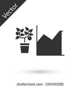Grey Flower statistics icon isolated on white background.  Vector Illustration