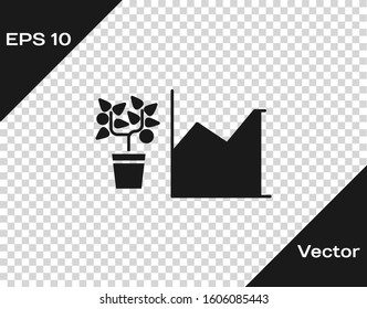 Grey Flower statistics icon isolated on transparent background.  Vector Illustration
