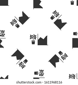 Grey Flower statistics icon isolated seamless pattern on white background.  Vector Illustration