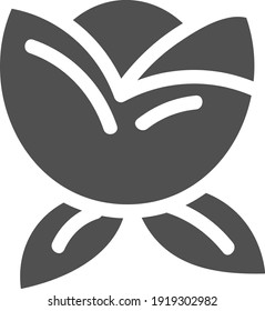 Flor gris con una forma única, ilustración, vector sobre fondo blanco.