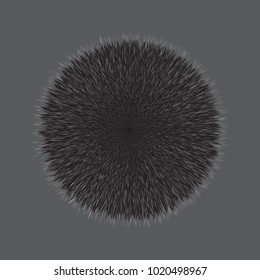 Grey Fluffy Vector Hair Ball