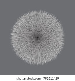 Grey Fluffy Vector Hair Ball