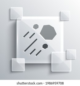 Icono de piedra grisácea aislado en fondo gris. Paneles de vidrio cuadrado. Vector