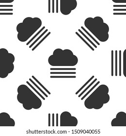 Grey Fog and cloud icon isolated seamless pattern on white background.  Vector Illustration