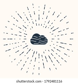 Grey Fog and cloud icon isolated on beige background. Abstract circle random dots. Vector Illustration