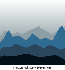 grey fog mountain landscape forest