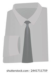 Grey  folded men shirt. vector illustration