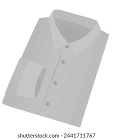 Grey  folded men shirt. vector illustration