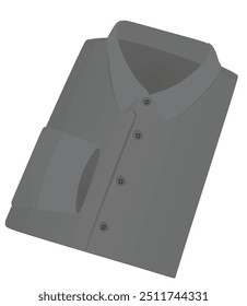 Camisa de hombre doblada gris. Ilustración vectorial