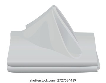 Ilustração de vetor de guardanapo dobrado cinza