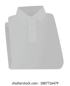 Grey folded polo t shirt. vector