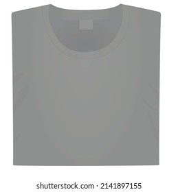 Grey Folded T Shirt. Vector