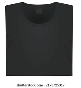 Grey Folded T Shirt. Vector