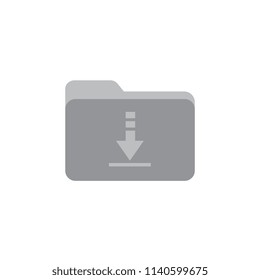 Grey folder for downloads icon