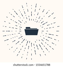 Grey Folder icon isolated on beige background. Abstract circle random dots. Vector Illustration
