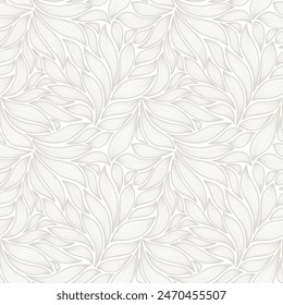 Grey foliage line art pattern vector collection. Hand made with line design pattern. Design for  wall panel decor,  cover background, wallpaper and banner.