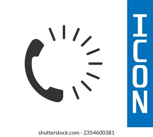 Grey Food ordering icon isolated on white background. Order by mobile phone. Restaurant food delivery concept.  Vector Illustration