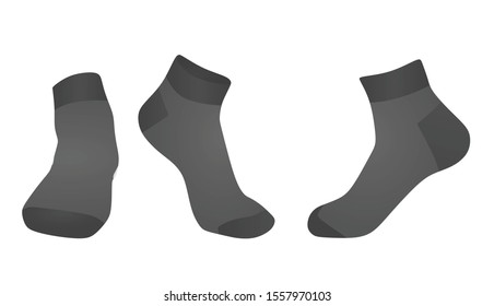 Grey  foot socks. vector illustration