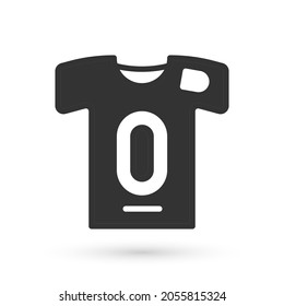 Grey Football jersey and t-shirt icon isolated on white background.  Vector