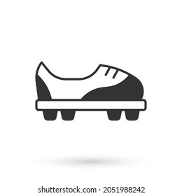 Grey Football shoes icon isolated on white background. Soccer boots. Sport football foot protection.  Vector