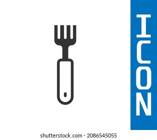Grey Fork icon isolated on white background. Cutlery symbol.  Vector