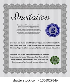 Grey Formal invitation. With background. Customizable, Easy to edit and change colors. Lovely design. 