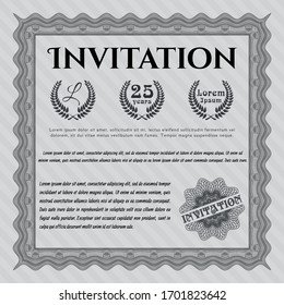 Grey Formal invitation. With background. Customizable, Easy to edit and change colors. Lovely design. 