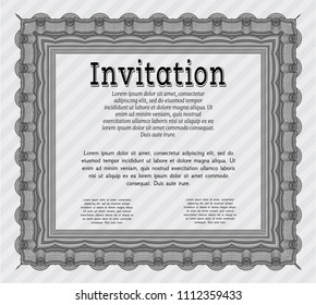  Grey Formal invitation. With background. Detailed. Excellent design. 