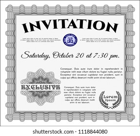 Grey Formal invitation. Complex background. Customizable, Easy to edit and change colors. Superior design. 