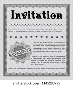 Grey Formal invitation. With complex background. Customizable, Easy to edit and change colors. Money design. 