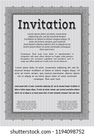 Grey Formal invitation. Complex background. Good design. Vector illustration. 