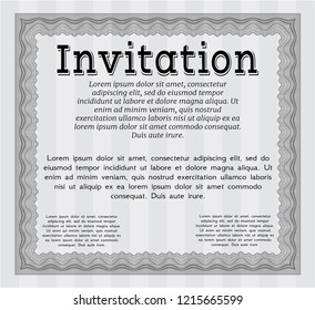 Grey Formal invitation. Complex background. Money Pattern design. Customizable, Easy to edit and change colors. 