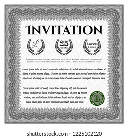 Grey Formal invitation. Complex background. Customizable, Easy to edit and change colors. Sophisticated design. 