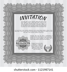 Grey Formal invitation. Customizable, Easy to edit and change colors. With linear background. Modern design. 