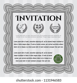Grey Formal invitation. Customizable, Easy to edit and change colors. Easy to print. Elegant design. 