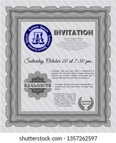 Grey Formal invitation. Customizable, Easy to edit and change colors. Printer friendly. Elegant design. 