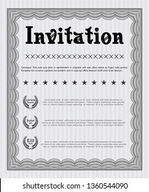 Grey Formal invitation. Customizable, Easy to edit and change colors. With complex linear background. Elegant design. 