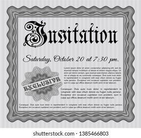 Grey Formal invitation. Customizable, Easy to edit and change colors. With quality background. Retro design. 