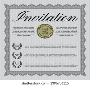 Grey Formal invitation. Customizable, Easy to edit and change colors. Easy to print. Retro design. 