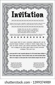 Grey Formal invitation. Customizable, Easy to edit and change colors. Easy to print. Money design. 