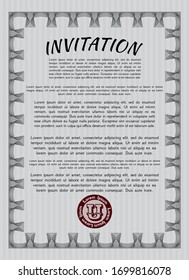 Grey Formal invitation. Customizable, Easy to edit and change colors. With guilloche pattern and background. Lovely design. 
