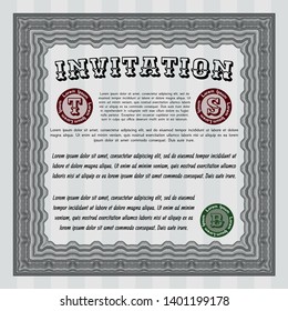Grey Formal invitation. Detailed. With quality background. Nice design. 