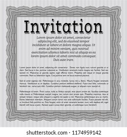 Grey Formal invitation. Easy to print. Elegant design. Vector illustration. 