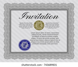 Grey Formal invitation. Easy to print. Customizable, Easy to edit and change colors. Lovely design. 