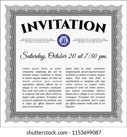 Grey Formal invitation. Elegant design. Vector illustration. With quality background. 
