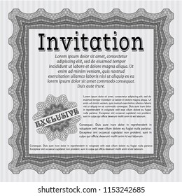 Grey Formal invitation. With great quality guilloche pattern. Money design. Customizable, Easy to edit and change colors. 