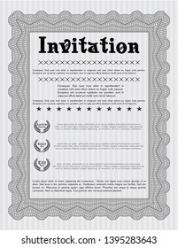 Grey Formal invitation. With great quality guilloche pattern. Customizable, Easy to edit and change colors. Elegant design. 