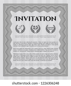 Grey Formal invitation. With guilloche pattern. Good design. Customizable, Easy to edit and change colors. 